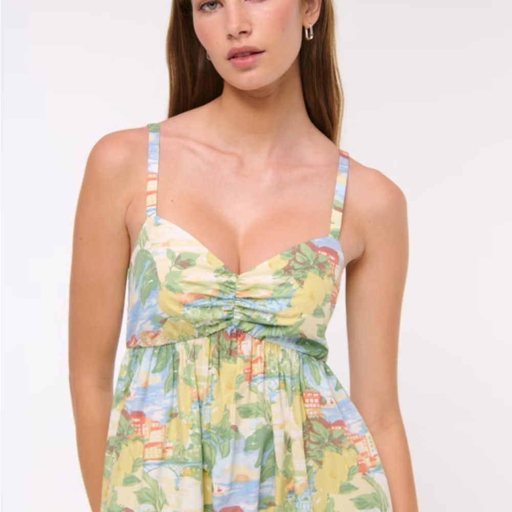 Abercrombie Sweetheart Babydoll Maxi Dress Medium Petite - Picture 5 of 15